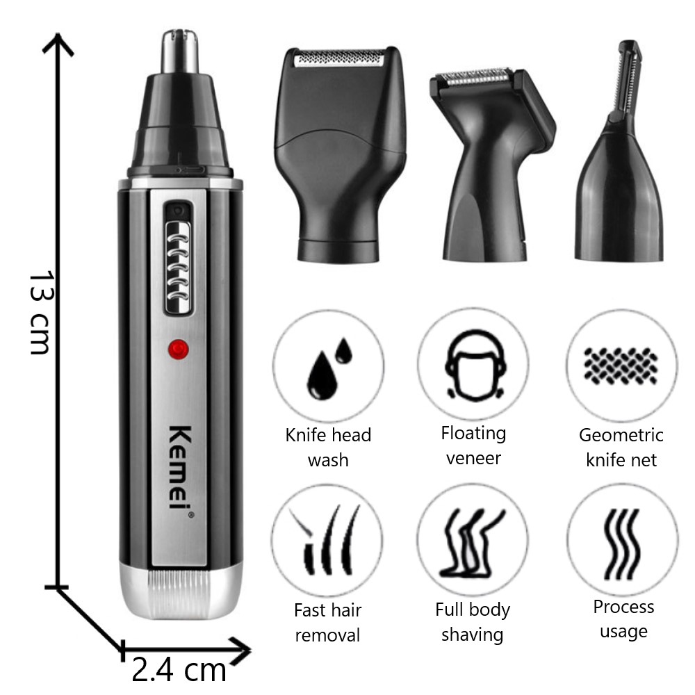 4 in 1 Beard Trimmer for Men Rechargeable Nose & Ear Hair Trimmer with Precision Grooming Kit