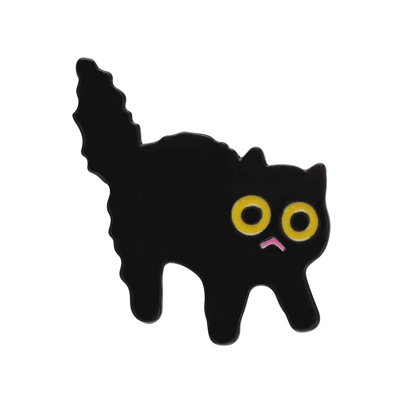 Cute Tiny Black Cat Enamel Pin Cartoon Animal Brooch for Jewelry Jackets Gift Giving