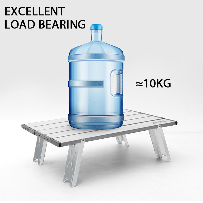 Mini Folding Camping Table, Lightweight Outdoor Aluminum Table for Hiking, Beach & Travel, Compact Roll Up Design