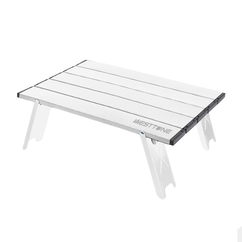 Mini Folding Camping Table, Lightweight Outdoor Aluminum Table for Hiking, Beach & Travel, Compact Roll Up Design