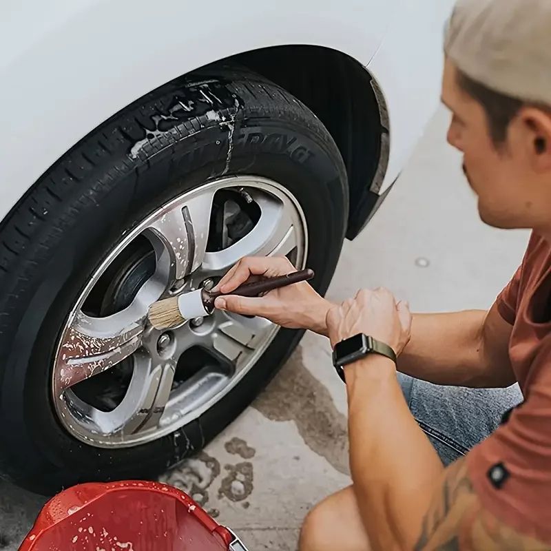 Premium Boar Hair Bristle Brushes Exterior Interior Detail Brush For Car Cleaning Auto Detailing 2