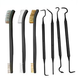 double end steel wire brush & nylon pick set universal hunting gun cleaning kit for tactical rifle maintenance