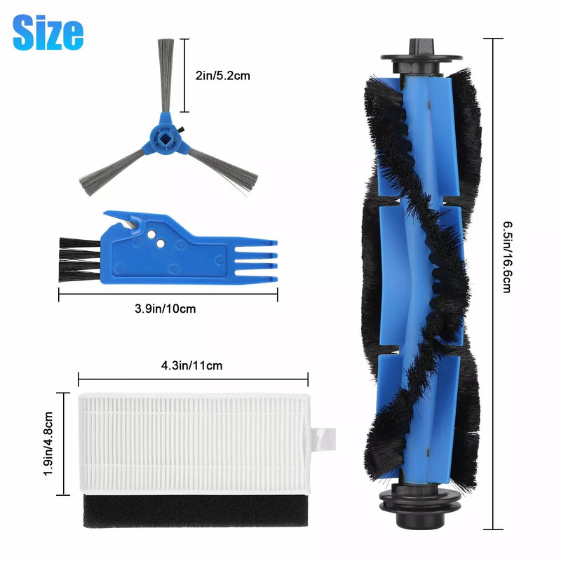 Genuine Replacement Brushes Filter for Eufy RoboVac 11S 30C 25C 35C Premium Cleaning Parts Kit