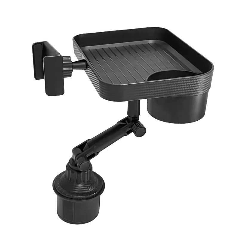 360° Rotating Car Cup Phone Holder – Adjustable Stand Mount & Food Organizer Tray