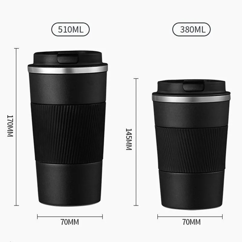Stainless Steel Reusable Coffee Cup Reusable Travel Coffee Mug for Office & Car