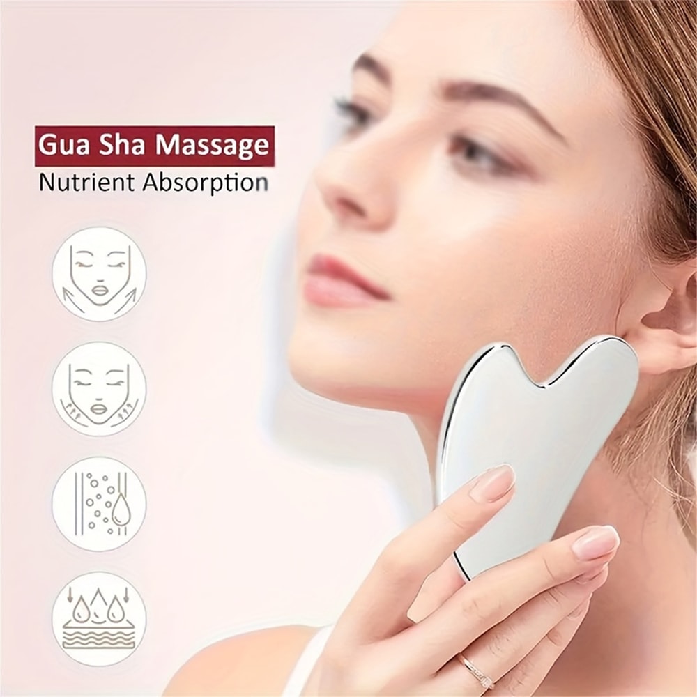 Metal Gua Sha Tool Anti Aging Facial Sculpting Massager For Glowing SkinStainless Steel Skin Care T 1