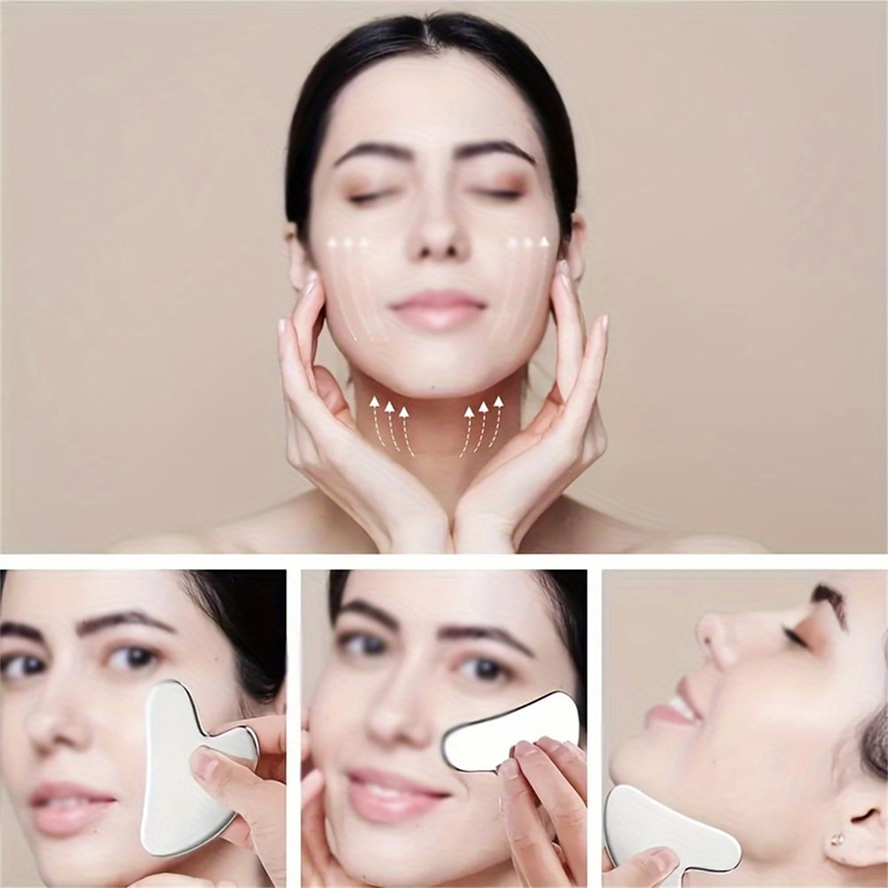 Metal Gua Sha Tool Anti Aging Facial Sculpting Massager For Glowing SkinStainless Steel Skin Care T 4