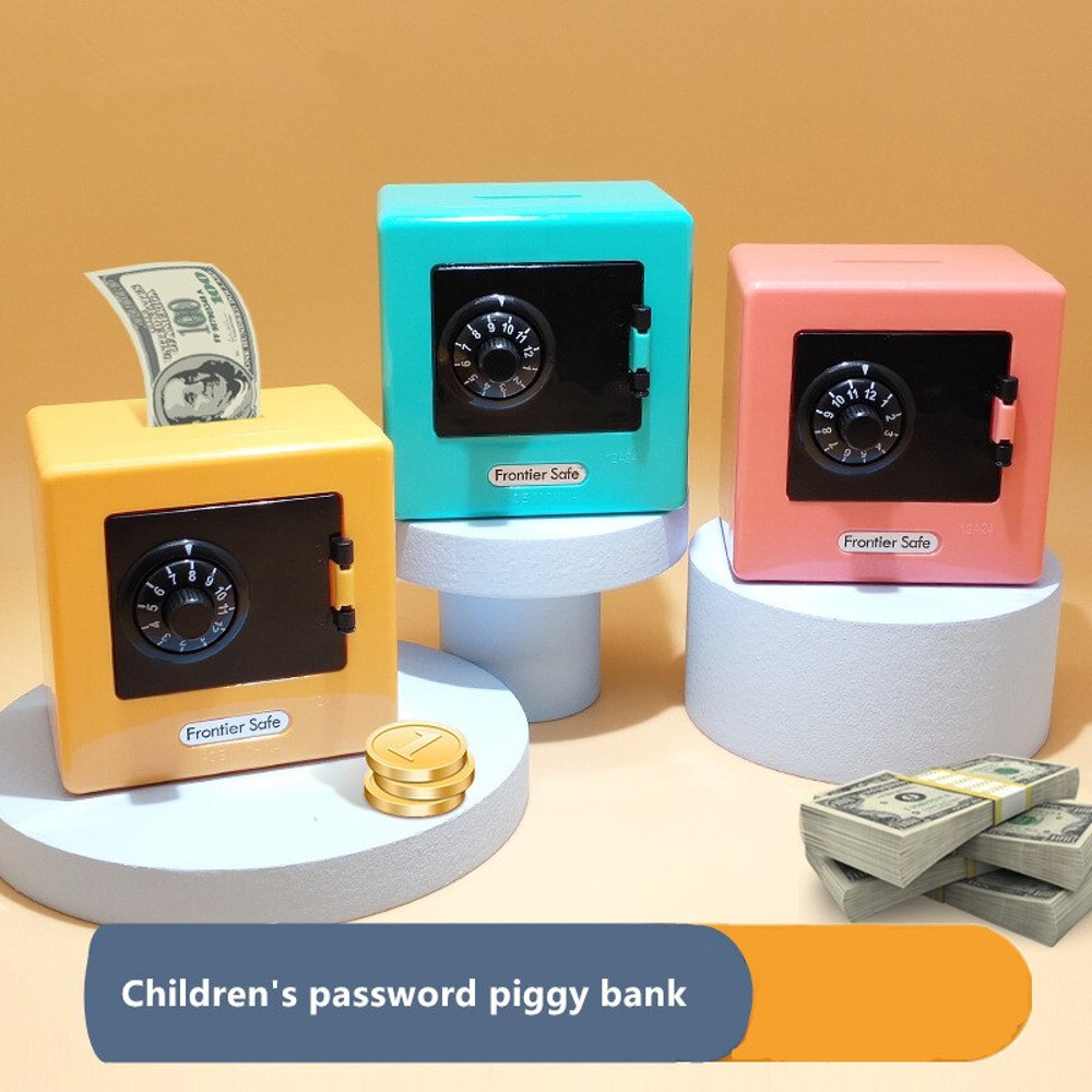 Mini ATM Piggy Bank Retro Password Money Box For Cash  CoinsRotating Dial Safe With Automatic Depos 1