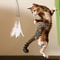 Interactive Cat ToyFeather Wand With Bell Long Suction Cup PoleStimulating Teaser Toy For Playful 5