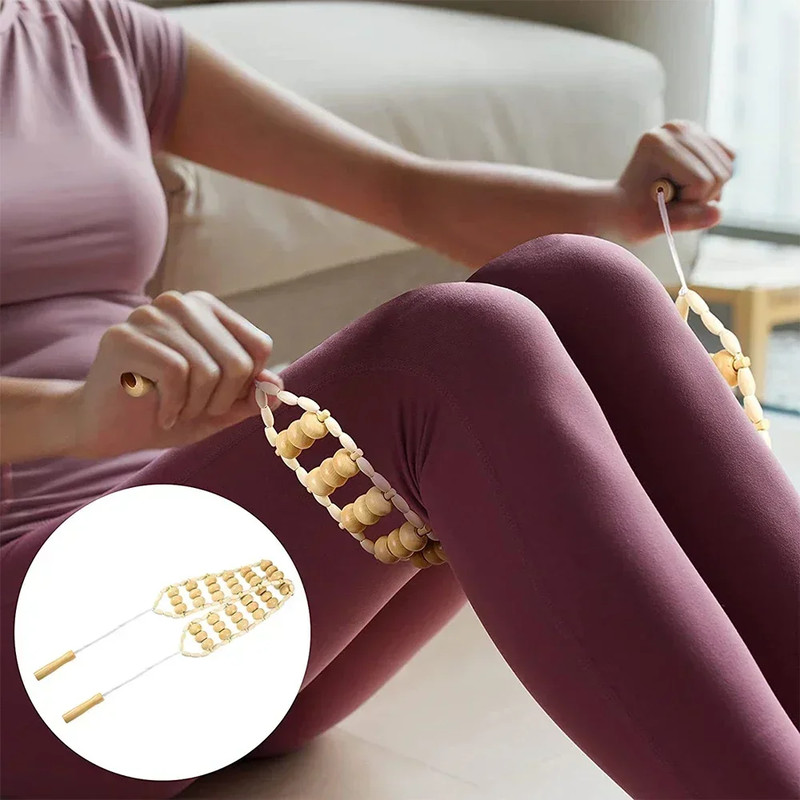 Wooden Lymphatic Drainage Massager Anti Cellulite Body Shaping Gua Sha Tool For Sore Muscle Relief 2
