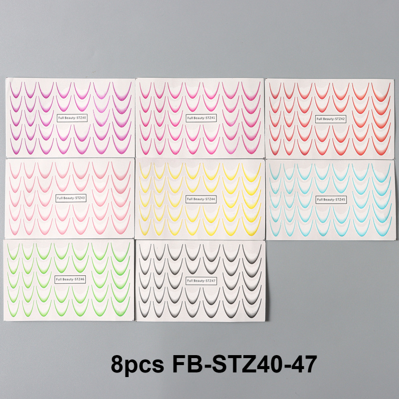 Nail Art Water Transfer Stickers, 8PCS Gradient French Tip Decals for Salon Quality Manicures, Easy DIY Application