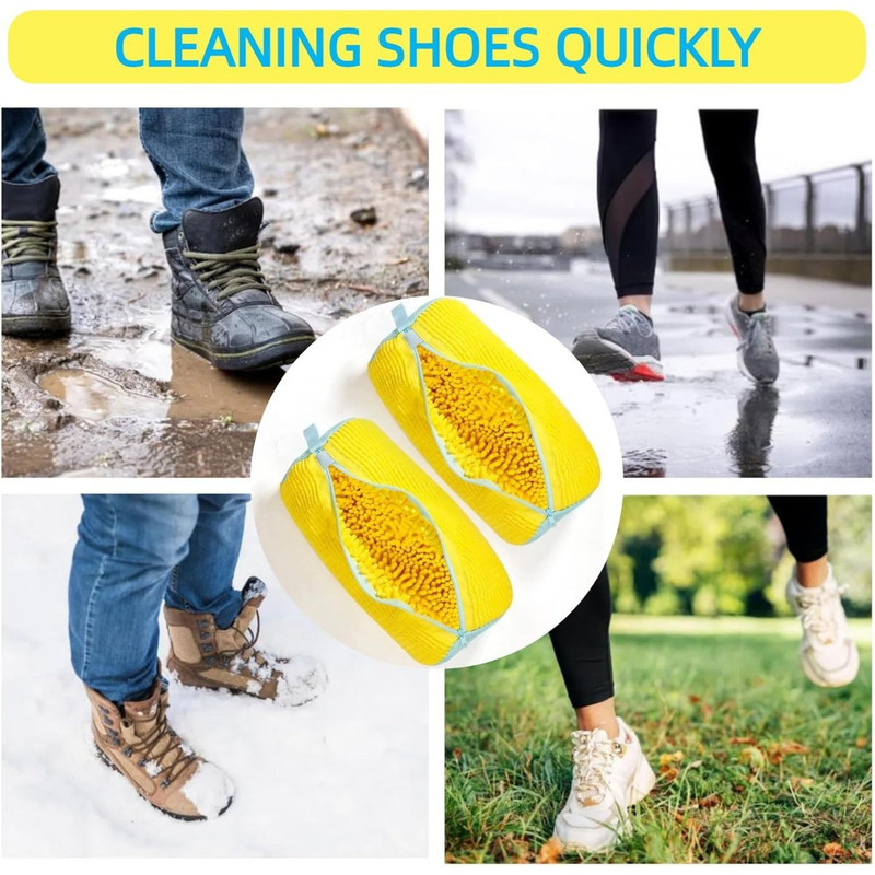 Shoe Washing Machine Bag for All Shoe Types,Heavy Duty Chenille Fabric,,Machine Washable Cleaning Bag