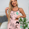 Butterfly Print Pajama Set Womens Sleepwear with Lettuce Trim Cami Top & Elastic Waistband Shorts Soft Loungewear