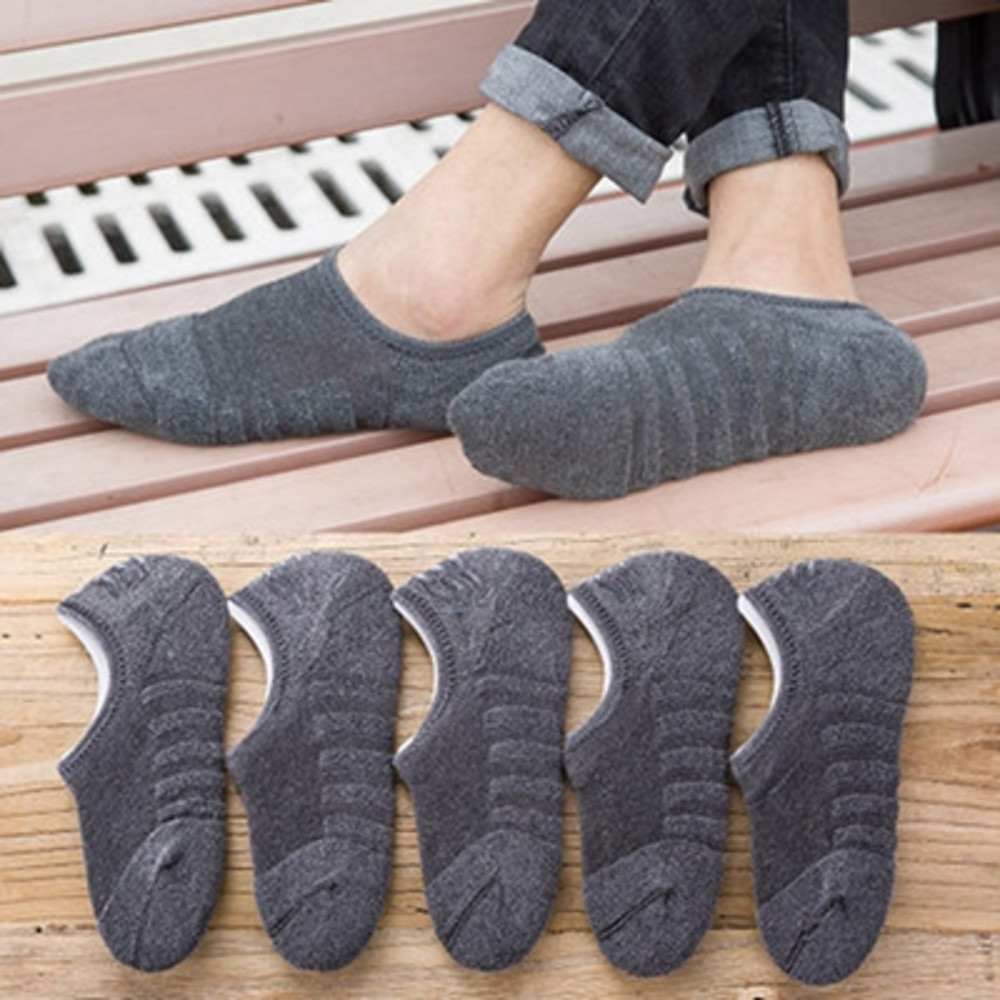Mens Fashion Boat Socks,Cotton Sport Socks with Silicone Anti Slip Grip, Breathable Towel Bottom, Plus Size Invisibl