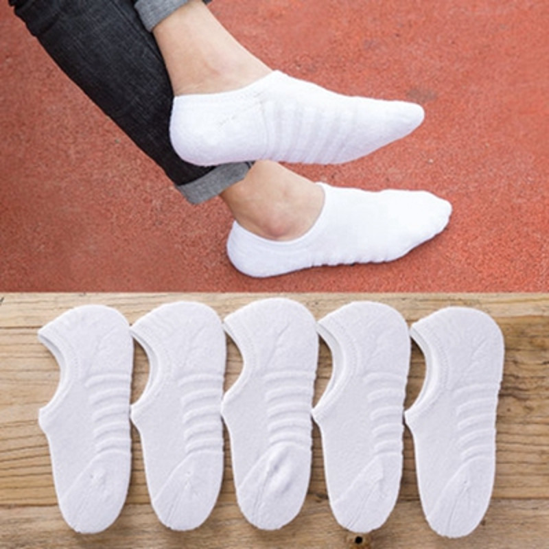 Mens Fashion Boat Socks,Cotton Sport Socks with Silicone Anti Slip Grip, Breathable Towel Bottom, Plus Size Invisibl