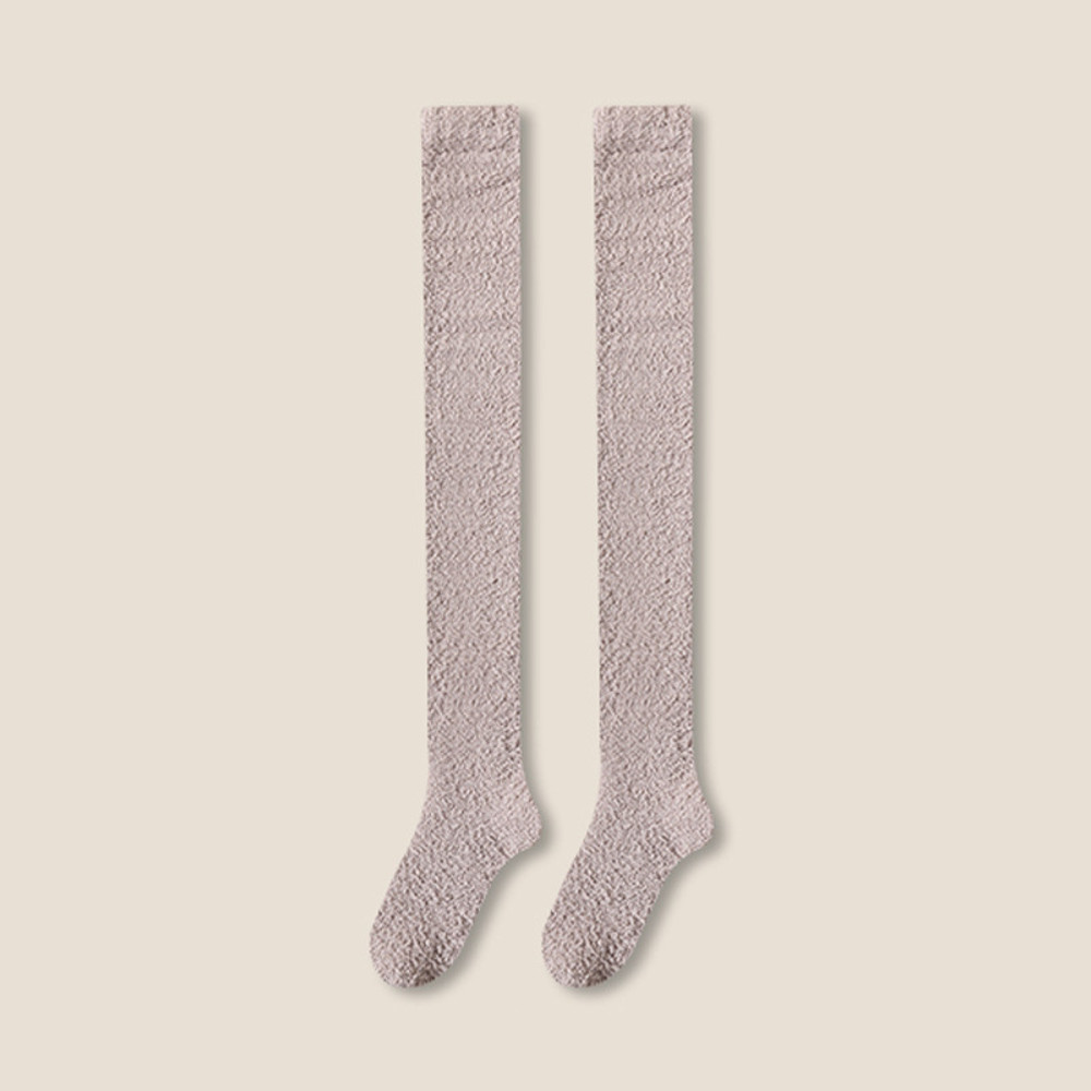 Womens Winter Warm Coral Fleece Thigh High Socks