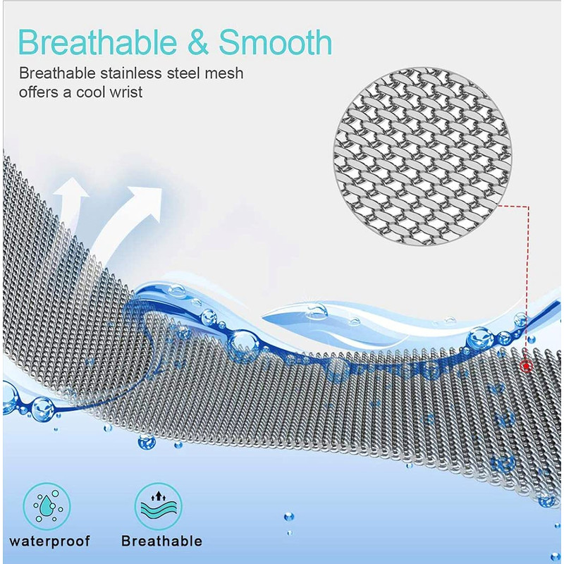 Universal Milanese Watchband Quick Release Stainless Steel Mesh Strap In Silver 4