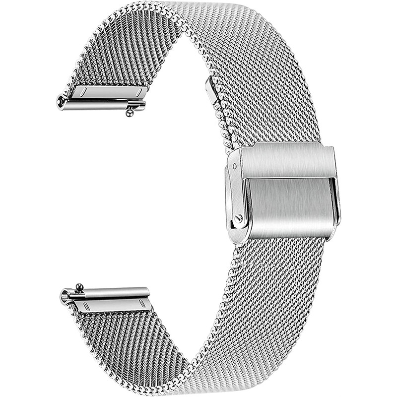 Universal Milanese Watchband Quick Release Stainless Steel Mesh Strap In Silver 8