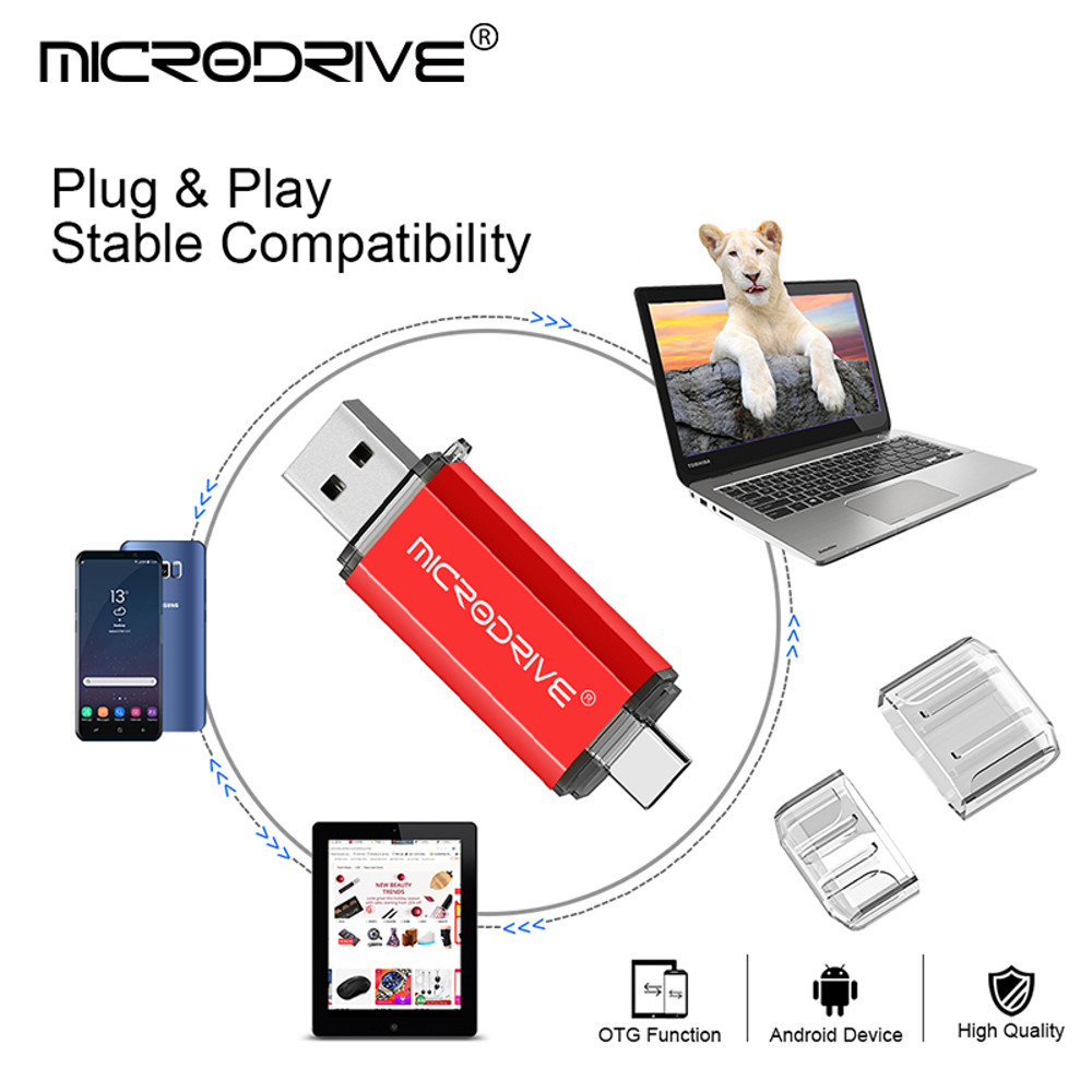 Dual-Port Type C USB Flash Drive – 2-in-1 OTG Pen Drive for Phones & PCs