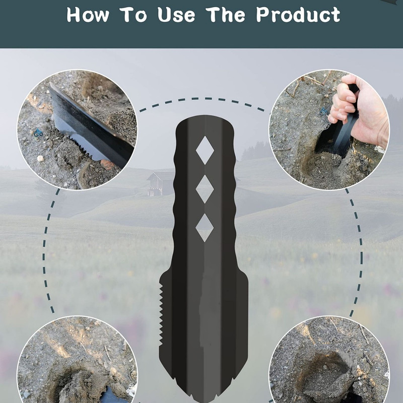 Ultralight Backpacking Trowel,Compact Camping Shovel with Long Handle,Multi Tool for Digging,Survival,and Leave No Trace