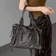 Black Leather Tote Bag with Braided Trim, Gold Rivets Design, Top Handle Work Purse for Women with Front Zipper Pocket