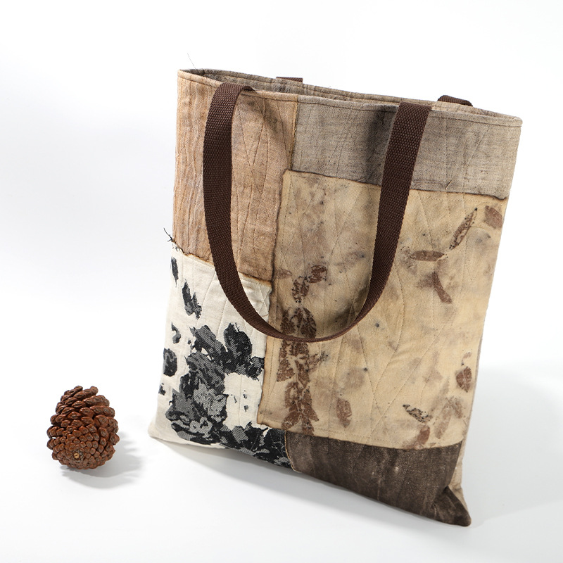 Handmade Original Design Tote Bag Women with Zipper Canvas Tone Splicing, Gym Tote Handbag, Nurse Work Yoga Bag