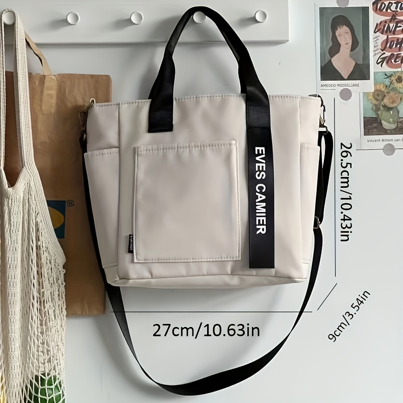 Fashionable Canvas Tote Bag, Hand Carry Duffel Bag, Shoulder Bag For Women Messenger Bag with Zipper Closure