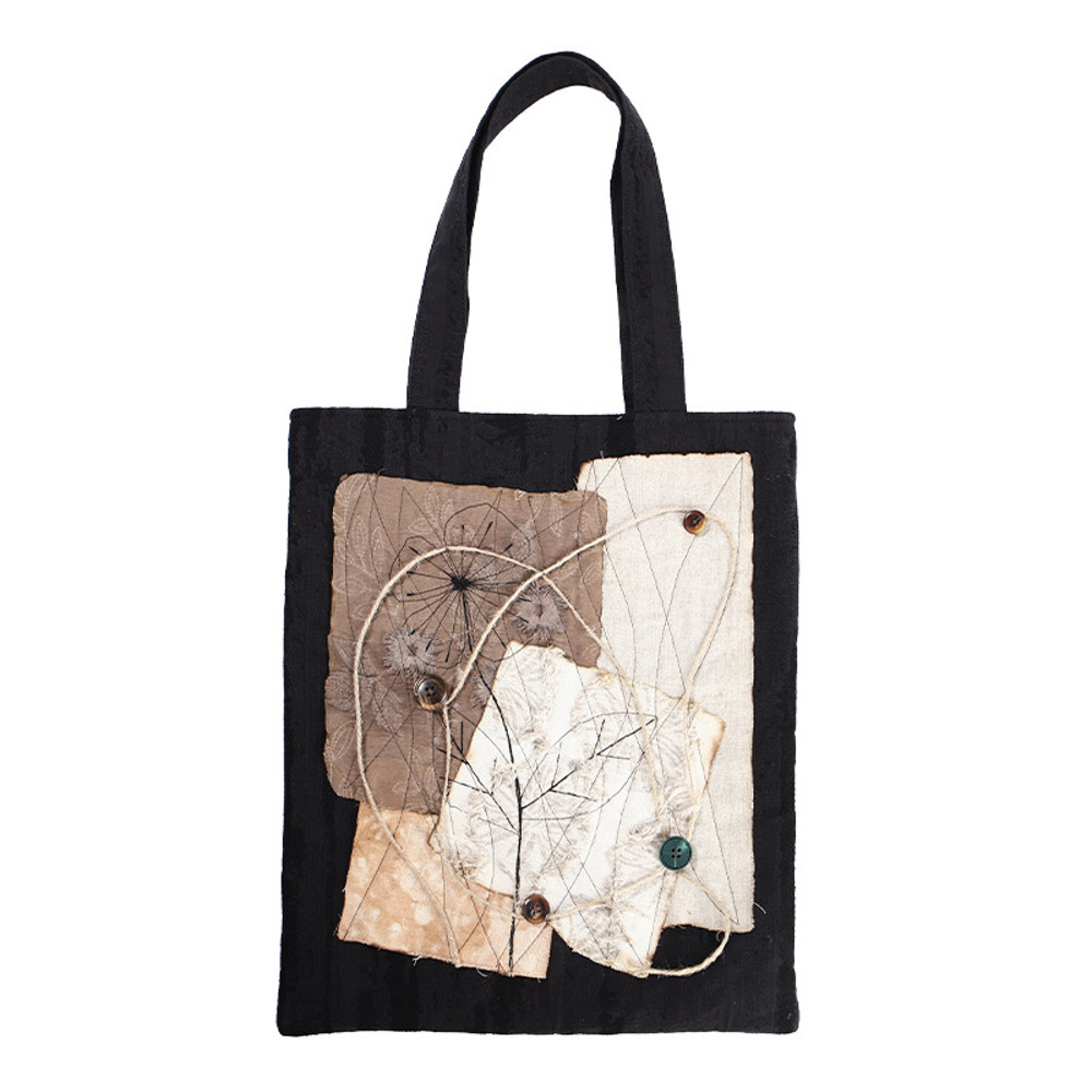 Handmade Original design Tote Bag for Women with Zipper, Canvas Tone Splicing, Gym Tote Work Tote Dance Yoga Bag