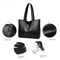Durable PU Solid Color Shoulder Bag, Large Capacity Tote Bag with Zipper Double Handle, Perfect Commute Bag