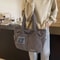 Badgerking Corduroy Shoulder Tote Bag Large For Women Zipper Closure Tote Bag For Work Or Shopping 4