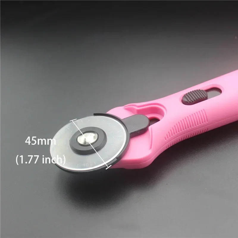 45mm Quilting Wheel Knife Leather Cutter, Manual Rotary 1pcs Plastic Handle Roller Knife for Precise Cutting