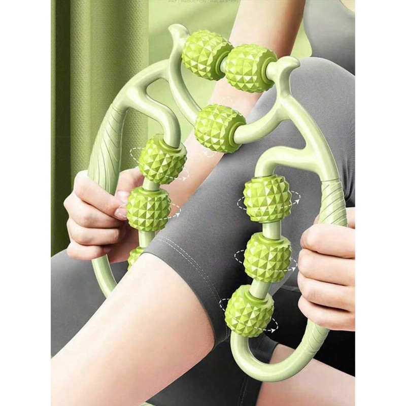 9 Wheel Muscle Roller for Cellulite Reduction &Muscle Soreness Relief,Deep Tissue Fascia Massage Tool for Thigh,Calf Arm