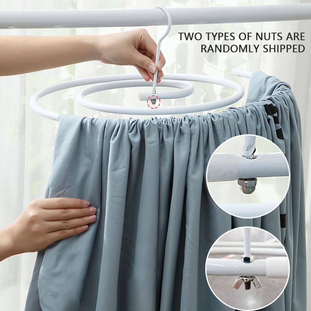 Round Spirals Sheet Hanger,Multi Functional Balcony Rotating Spirals Drying Rack for Quilt, Bed Sheets, & Clothes