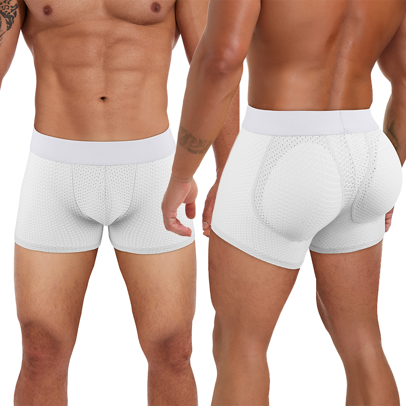 Mens Butt Enhancer Underwear Sexy Boxer Shorts With Removable Padded Hip Lifter Soft Shapewear  Hig