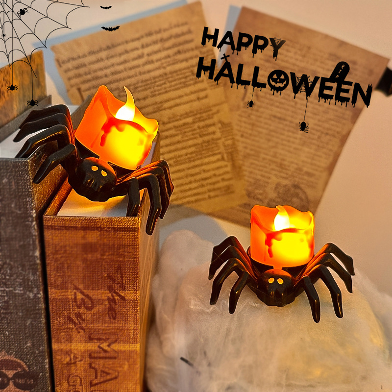 Halloween Spider Light - Scary LED Night Light for Indoor/Outdoor Horror Decor, Haunted House Party Supplies, and Themed