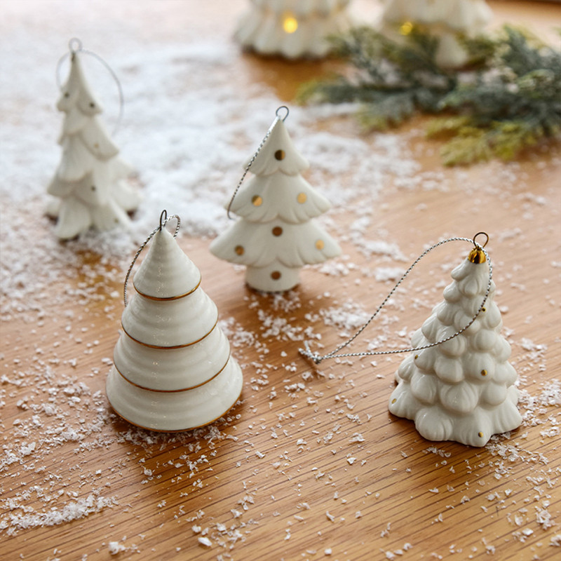 Handcrafted Ceramic Christmas Tree Decoration, Unique Hanging Puff Ornament Gift for Christmas,Thanksgiving & Halloween