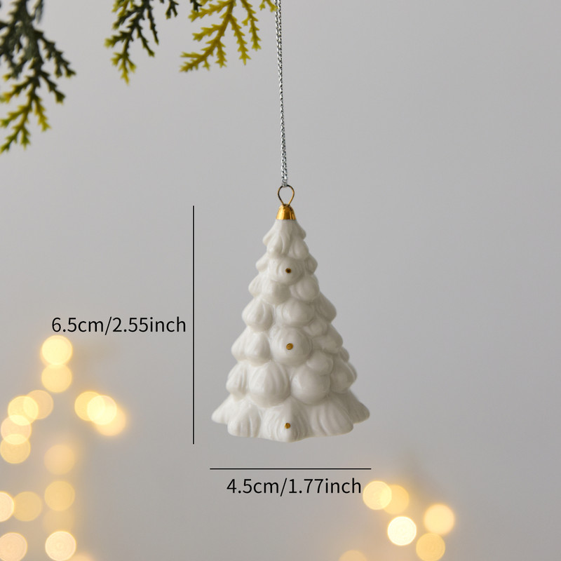 Handcrafted Ceramic Christmas Tree Decoration, Unique Hanging Puff Ornament Gift for Christmas,Thanksgiving & Halloween