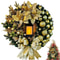 Elegant Pre Lit Christmas Wreath For Front Door Garland With LED Lantern And Large Bow For Holiday 7