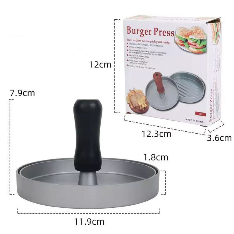 Professional Hamburger Patty Maker,Aluminum Burger Press Tool for Perfectly Shaped Patties,Ideal for BBQ Grill & Kitchen