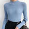Women's Mock Neck Sweater,Vintage Basic Solid Knitted Pullover for Autumn Winter, Casual Slim Fit Korean Style Tops