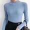 Women's Mock Neck Sweater,Vintage Basic Solid Knitted Pullover for Autumn Winter, Casual Slim Fit Korean Style Tops