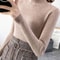 Women's Mock Neck Sweater,Vintage Basic Solid Knitted Pullover for Autumn Winter, Casual Slim Fit Korean Style Tops