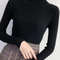 Women's Mock Neck Sweater,Vintage Basic Solid Knitted Pullover for Autumn Winter, Casual Slim Fit Korean Style Tops