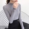 Women's Mock Neck Sweater,Vintage Basic Solid Knitted Pullover for Autumn Winter, Casual Slim Fit Korean Style Tops