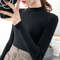 Women's Mock Neck Sweater,Vintage Basic Solid Knitted Pullover for Autumn Winter, Casual Slim Fit Korean Style Tops
