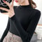 Women's Mock Neck Sweater,Vintage Basic Solid Knitted Pullover for Autumn Winter, Casual Slim Fit Korean Style Tops