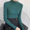 Women's Mock Neck Sweater,Vintage Basic Solid Knitted Pullover for Autumn Winter, Casual Slim Fit Korean Style Tops