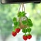 Handmade Car Decor Charm, Strawberry Plant Crochet Hanger for Rear View Mirror, Cute,Boho Car Ornament & Air Freshene