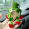 Handmade Car Decor Charm, Strawberry Plant Crochet Hanger for Rear View Mirror, Cute,Boho Car Ornament & Air Freshene