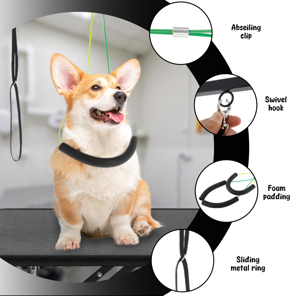 Dog Grooming Table Arm with Clamp,Adjustable Iron Pet Grooming Stand Restraint Leash for Nail Clipping,Haircuts &Bathing